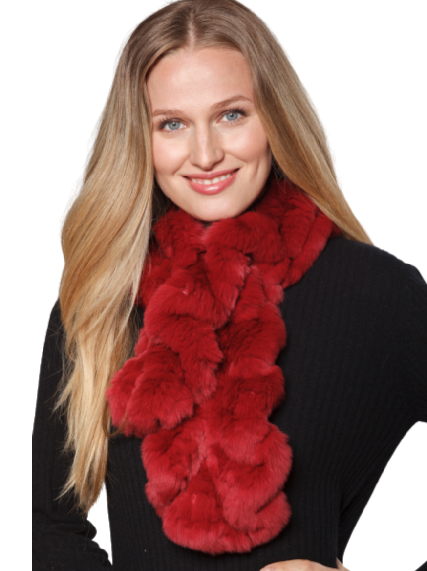 小物 MARGE Suede ruffle scarf Linda Richards RX39s Rabbit Pull Through Scarf, 4 colors Hot